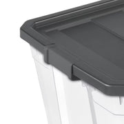 Sterilite 200 Qt. Stacker Box Plastic, Flat Gray, Set of 3