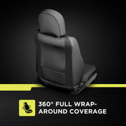 Auto Drive Full Faux Leather Car Seat Covers, 2 Pack, Black, Universal Fit, SC534455