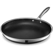 HexClad 12-Inch Hybrid Stainless Steel Nonstick Frying Pan, Stay-Cool Handle, Oven Safe, Induction Compatible HEX12PAN