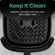 Chefman TurboX 5-Quart Digital Air Fryer, 4 Cooking Functions, X-Shaped Airflow, Touch Controls, Black, RJ38-5T