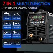 GZ GUOZHI MIG-200P 110V/220V 200A MIG Welder, 7 in 1 Multi-Process Welding Machine