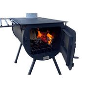 Kodiak Canvas Colorado Cylinder Wood-Burning Stove, Large, Black, Heavy-Duty Steel, Compact Design, 4046