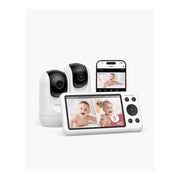 Momcozy BM04 Smart WiFi Baby Monitor with Dual 1080p HD Cameras, 5'' Split Screen, Clear Night Vision
