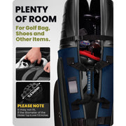 OutdoorMaster Golf Travel Bag with Hard Shell Top, Wheels, Shoes and Accessories Compartment, Rock Black, 803114