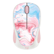 Logitech Compact Wireless Mouse, Ergonomic Contoured Design, Cotton Candy Pink, Long-Lasting Battery, USB Receiver, Portable