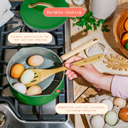 Beautiful by Drew Barrymore 12-Piece Ceramic Non-Stick Cookware Set with Strainer Lids, Kelly Green, Oven Safe to 500F, EverGood Ceramic Coating, 19922