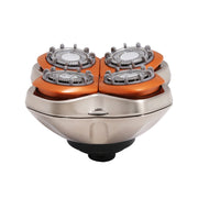 Skull Shaver Rugged 4-Head Replacement Blade, Hypoallergenic Japanese Steel, Precision 360 Contouring, Universal Compatibility, Orange