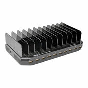 Tripp Lite 10-Port USB Charging Station with Adjustable Storage, 5V 2.4A Per Port, Black, U280-010-ST