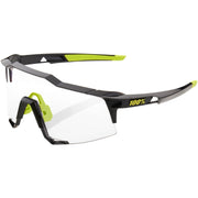 100% Speedcraft Cycling Sunglasses, Gloss Black, Photochromic Shield Lens, Polarized, Unisex, One Size, 60007-00011