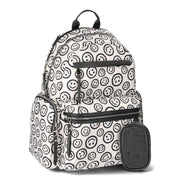 Madden NYC MNY-397 Women's Dome Backpack with Front Pockets and Removable Pouch, Smiley - 100% Polyester
