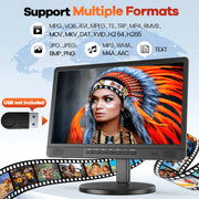 Desobry 18.5 Inch Portable LCD TV, Full HD 1080p, 6500mAh Rechargeable Battery, HDMI AV USB Inputs, Built-In Antenna, Dual Speakers