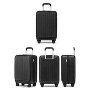 WEPLUS Front Open Carry On Luggage with Laptop Compartment, TSA Lock, 360 Spinner Wheels, 20-Inch Lightweight Hardside Suitcase