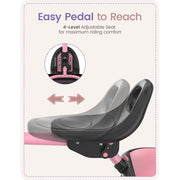 Besrey Toddler Tricycle with Adjustable 4-Position Seat, Motion-Activated Flashing LED EVA Foam Wheels, Bell, Foldable Handlebar, Pink, Ages 18 Months to 5 Years, BSR-KSE08