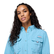 Columbia Womens PFG Bahama II Long Sleeve Fishing Shirt, Vintage Blue, Small, 209298