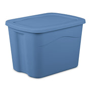Sterilite 1638-9Z Storage Bin, 18 Gallon Plastic Storage Container with Snap-on Lid, Light Blue