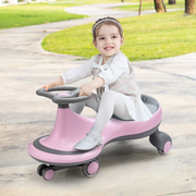 Gymax Wiggle Car Ride-on Toy w/ Flashing Wheels for Toddlers & Kids Pink