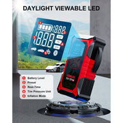 Gooloo A3 Portable Car Jump Starter with 3000A Peak Current, Built-In 150PSI Digital Tire Inflator, 12V Car Battery Charger Booster, LED Flashlight, Power Bank