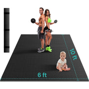 THAILE Extra Large Yoga Mat, 10 x 6 ft, 8mm Thick High-Density Non-Slip TPE Foam Exercise Mat for Home Gym, Cardio, MMA, Weights