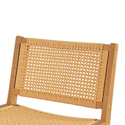 Better Homes & Gardens Vista Woven Accent Chair, Handwoven Rubberwood Frame, Light Honey Finish, Armless Side Chair