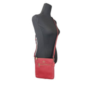 Coach Mini Rowan File Bag, Crossgrain Leather, Red, Adjustable Strap, Zip-Top Closure, CE871IMF8Q