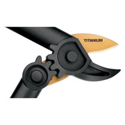 Fiskars 1077513 PowerGear Titanium Compound-Action Bypass Lopper, 15 in, Black and Orange