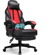 Waleaf Gaming Chair, Ergonomic Heavy Duty Design, Gamer Chair with Footrest and Lumbar Support, Red