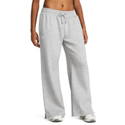 Under Armour Icon Fleece Wide-Leg Pants for Ladies - Mod Gray Light Heather/White - L
