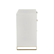 Modrn 62564562 Glam 3 Drawer Dresser, Bianca White W/Satin Brass