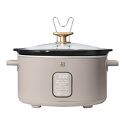 Beautiful 19459 6 Qt Programmable Slow Cooker, Porcini Taupe