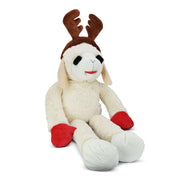 Multipet 16988213368 Plush Super Sized Holiday Lamb Chop Dog Toy with Reindeer Antlers, 3 Ft Tall, White and Brown