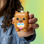 Nanomals Gabbybara Capybara Electronic Pet with Interactive Heart Meter, Multicolor, Includes 2 Outfits and Skateboard Accessory, G2668CU0