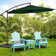 Fundaze 10ft Patio Umbrella Hanging Cantilever Offset, Adjustable Tilt, Green Polyester Canopy, Iron Frame