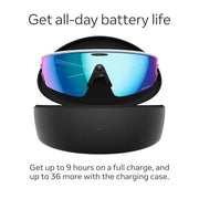 Oakley Meta Vanguard Smart AI Glasses with 12 MP Camera, Prizm Sapphire Lenses, Open-Ear Audio, IP67 Sweat-Resistant White 0OW8001 3929 46