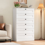 Homfa HOS-PB-188 6 Drawer Vertical Dresser for Bedroom, White