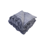 Modern Threads Braided Faux Fur Reversible Midweight Throw - Gray