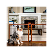 Carlson Pet Products 2870DS Expandable Wooden Freestanding Pet Gate, Brown, Large, 70