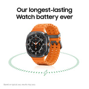 Samsung SM-L705UZA1XAA Galaxy Watch Ultra 47mm LTE Titanium Smart Watch, Titanium Gray, Orange Sport Band (2025)