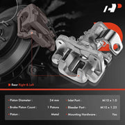 A-Premium Rear Brake Caliper Assembly with Bracket, Single Steel Piston, Anti-Rust Coating, Compatible with Honda Civic 2006-2015 and Acura CSX 2006-2011 ILX 2013-2018, 0APBC0402MF