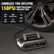 AVAPOW T09C Jump Starter with Air Compressor, 4000A Battery Jump Starter (for All Gas or Up to 10L Diesel), 150PSI Digital Tire Inflator with Emergency Light