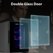 Iceblue 6 Bottle Wine Cooler with Digital Temperature Control, Portable Compact Beverage Refrigerator, Black Matte Finish, LS-6W