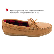 Minnetonka Genuine Moosehide Moccasin Loafers with Fleece Lining, Natural Moose, Size 13 M