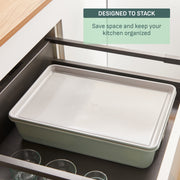 T-Fal Refresh Ceramic Nonstick Bakeware Set, 5-Piece Stackable Pans, Mint Green, Oven Safe to 450F, J177S564