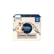 Millie Moon Luxury Disposable Diapers, Size 5, 108 Count, CloudTouch Softness, Ultra Absorbent Core, Double Leak Guards