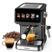 Bluebow Espresso Machine Coffee Maker with 20 Bar Pressure, Milk Frother Steam Wand, Semi-Automatic, Black, CM3160