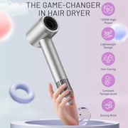Purevigil High-Speed Ionic Hair Dryer, 1500W, 150000 RPM Brushless Motor, 500M Negative Ions, Quiet Under 51 dB, Intelligent Temperature Control, Gray, V ZCY883-7