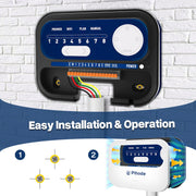 Pihode Smart Sprinkler Controller, 8-Zone Wi-Fi Irrigation System with App Remote Control, Rain Skip, Seasonal Watering Adjustment