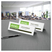 Avery Tent Cards, Embossed Border, Heavyweight Matte White Cardstock, 2.5 in x 8.5 in, 100 Pack