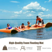 Costway 3-Layer Floating Water Pad 12' x 6' Orange