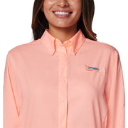 Columbia PFG Tamiami II Long-Sleeve Button-Down Shirt - Tiki Pink - XL
