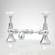 Signature Hardware SH449719CP Bridge Lavatory Faucet with Mushroom Type Overflow Drain - CP